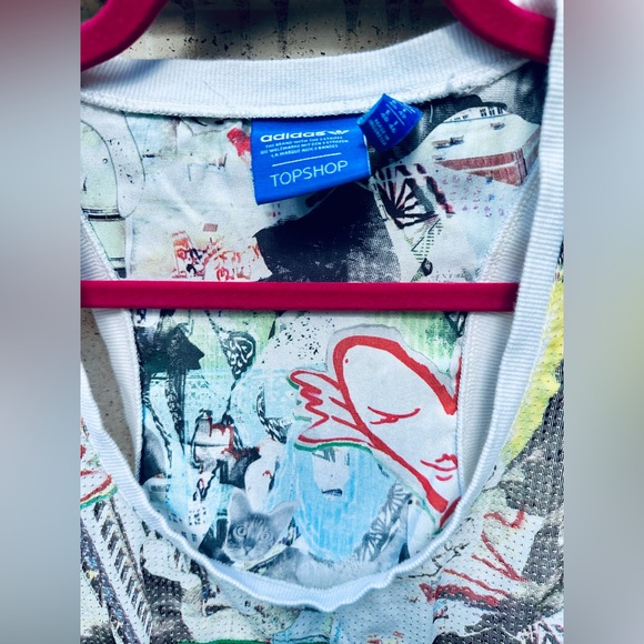 adidas x Topshop ✨Venice✨ green graffiti tank top✨ Size Medium ✨ Rare✨ Collector - Picture 8 of 14